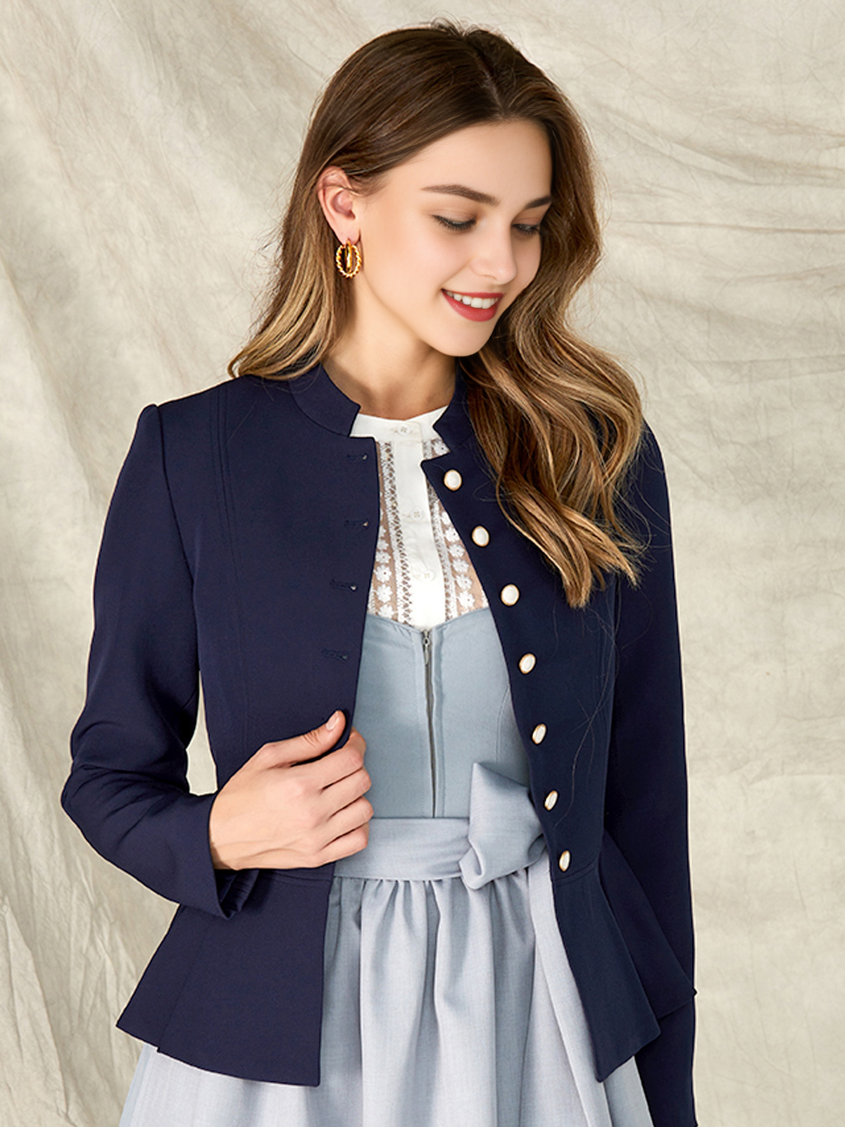 Dirndl mit Reißverschluss in Marineblau